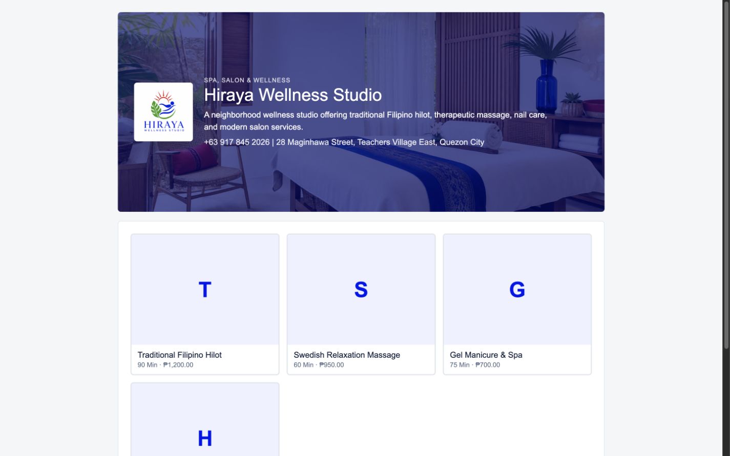 SavrPass booking page preview